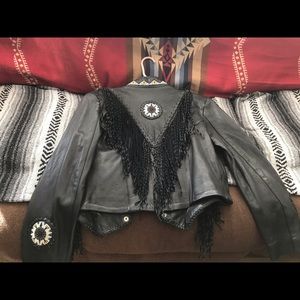 Black leather jacket